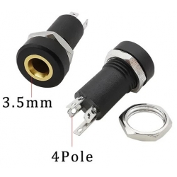 Conector Jack 3.5mm 4 pin Stereo Hembra Chasis-Panel