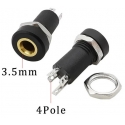 Conector Jack 3.5mm 4 pin Stereo Hembra Chasis-Panel