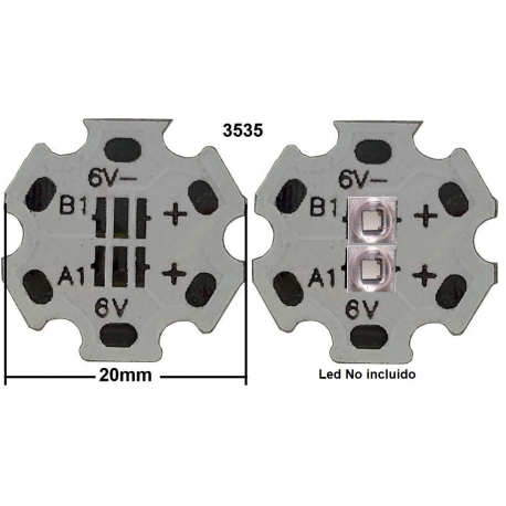 Pcb 20mm Redondo para dos Led 3535-XP