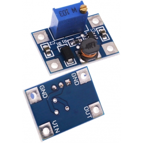 Mini Fuente DC-DC 2-24v. Salida 5-28v.23x16mm