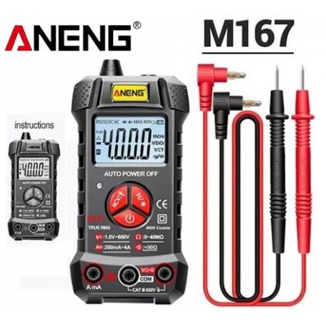 Multímetro LCD Digital Multifunción M167