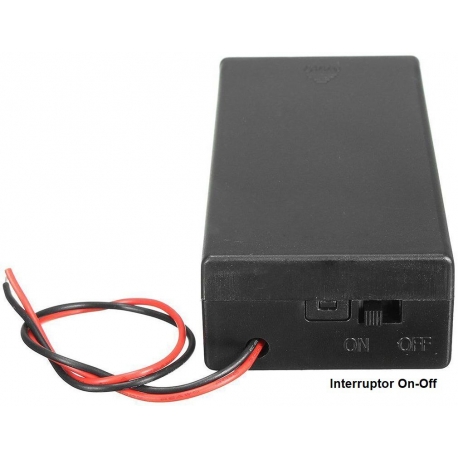 Portapilas y Baterías 2x18650 con Caja, interruptor