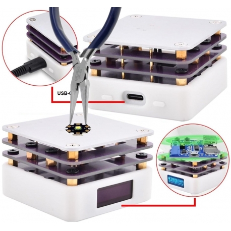 Mesa caliente para soldaduras 60x60mm, 66w, 5v USB-C