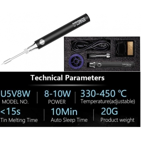 Set Soldador Portátil de temperatura ajustable USB