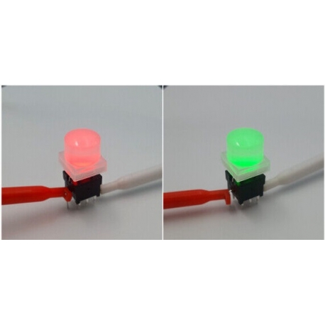 Pulsadores Tact Switch 10x10mm con Led Rojo+Verde