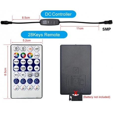 Controlador Slim RF WS2811-2812B Pixel Led