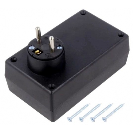 Caja de montaje de ABS 71120-2 rectangular, enchufe Schuko Macho
