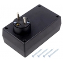 Caja de montaje de ABS 71120-2 rectangular, enchufe Schuko Macho