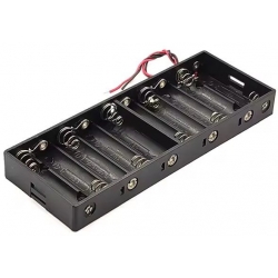 Porta Baterías y Pilas 10xAA, LR06, R6, 14500