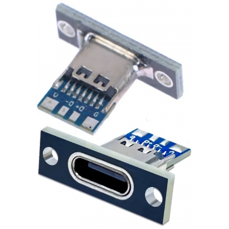 Conector USB C Hembra de panel 4 pin
