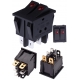 Interruptor Rocker basculante doble 2 circuitos 2 posiciones Negro