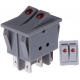 Interruptor Rocker basculante doble 2 circuitos 2 posiciones Gris