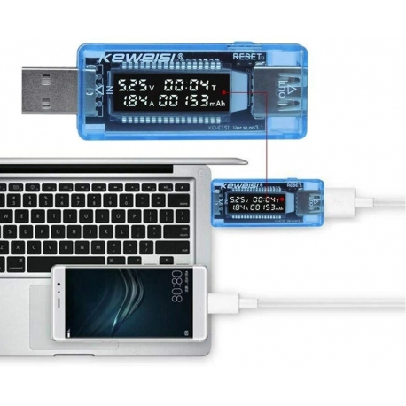 Tester USB 4,5V-6V, 0-2,5A