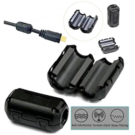 Supresor EMI Negro para cables 5mm