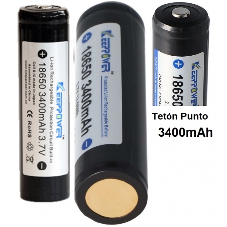 Bateria Litio Protegida KeepPower 18650 3.7v 3.400mA