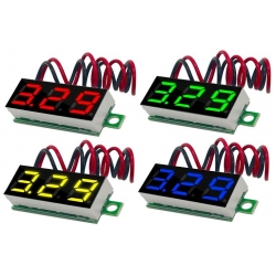 Mini Voltimetros Led 3.7-30v. de 2 cables de panel 14x23mm