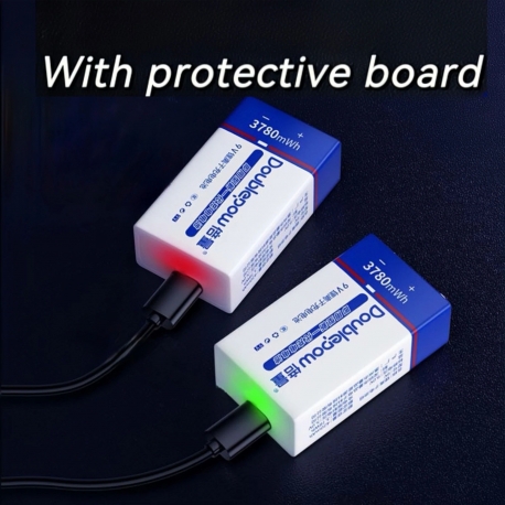 Batería de Litio 6F22 9v. USB