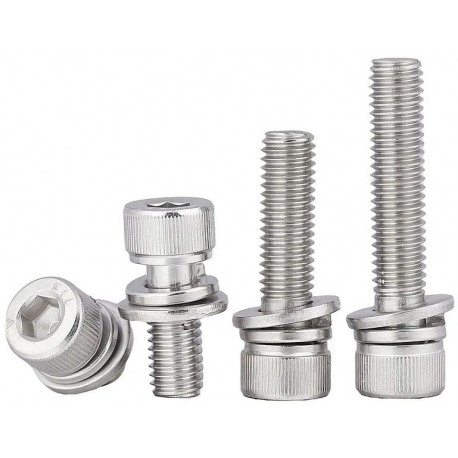 Tornillos Allen M6 con arandela. DIN912-DIN 6900 Acero inoxidable 316