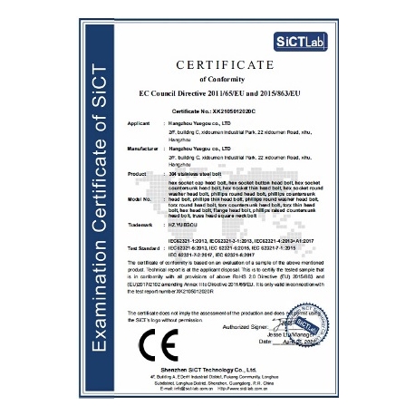 Certificaciones de tornillos