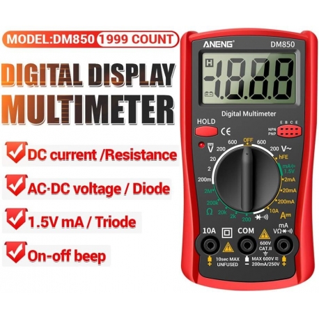 Multímetro LCD Digital Multifunción DM850