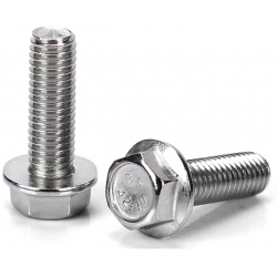 Tornillos M4 hexagonal con arandela-brida lisa, Acero A2-70