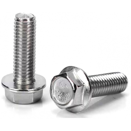 Tornillos M4 hexagonal con arandela-brida lisa, Acero A2-70