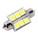 Bombillas Festoon 6 LED 5050 Blanco de 36, 39 y 44mm