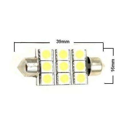 Festoon 9 LED 5050 SMD de 39mm