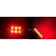 Festoon 6 LED Piraña Superflux 42mm rojo