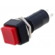 Pulsador 30x18mm boton cuadrado Rojo