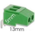 Borna Acodada 5mm 2pin Verde para PCB