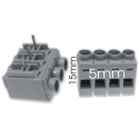 Bornas Acodadas 5mm Grises 2, 3, 4 Pin
