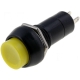 Pulsador de panel 30x18mm boton redondo amarillo