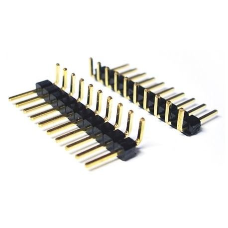 Tira de 40 pines de 2mm acodado Niqel-Oro