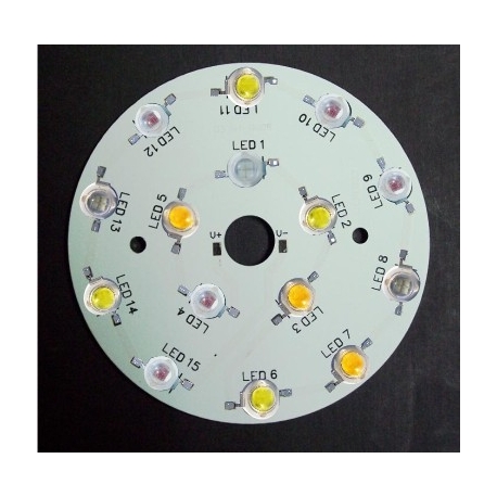 Circuito Impreso redondo para 15 Led Lumiled