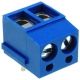 Bornas circuito impreso acodado 5mm Azul