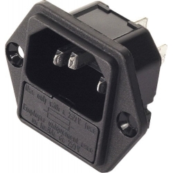 Base enchufe IEC-C14 macho con porta fusible 2100