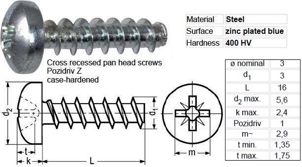 3 Pozidriv para plásticos