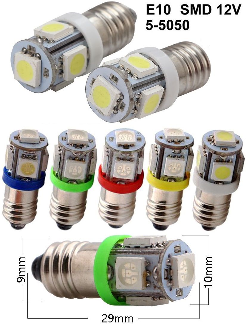 Bombilla E10 de 5 Led 5050