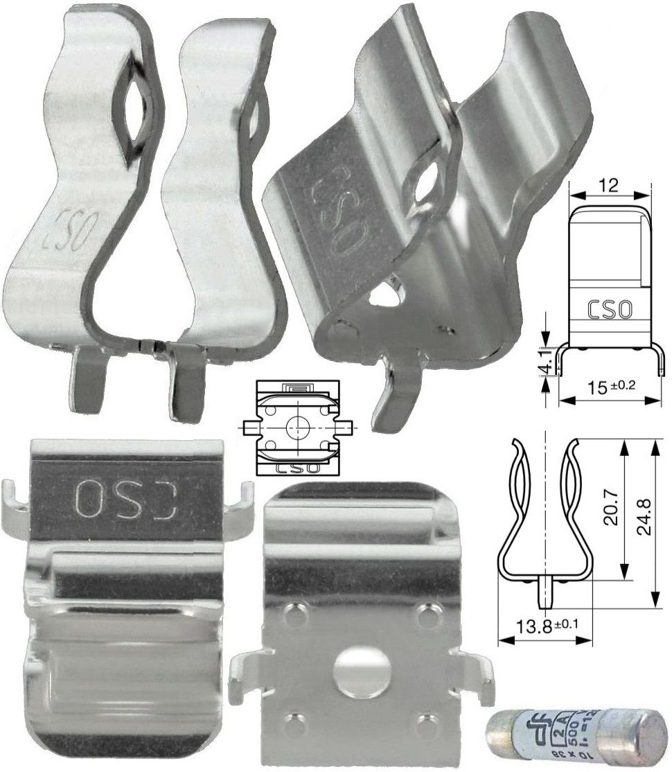 Clip Fuse 20.70x12x13.80mm para 10x38mm