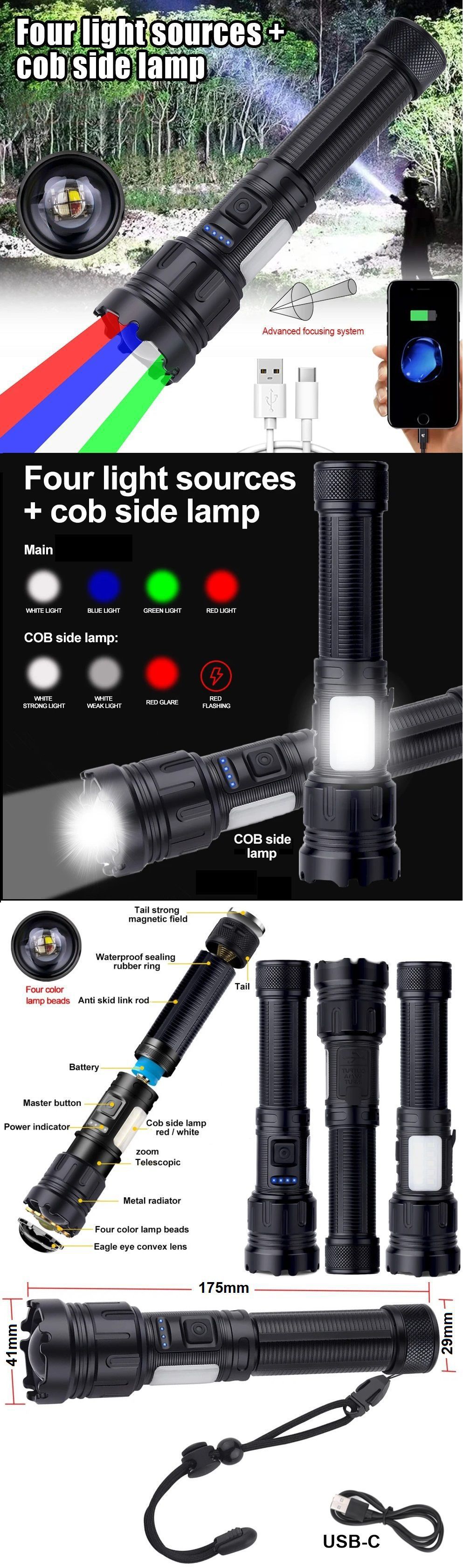 Linternas Zoom cuatro colores