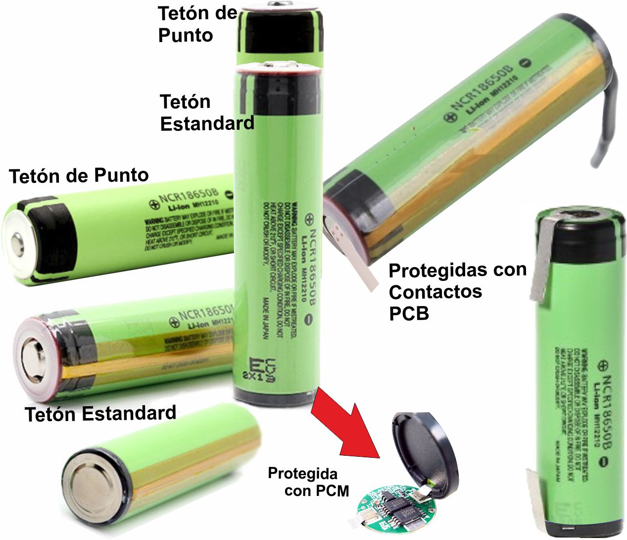 Bateria Litio NCR18650B PCM