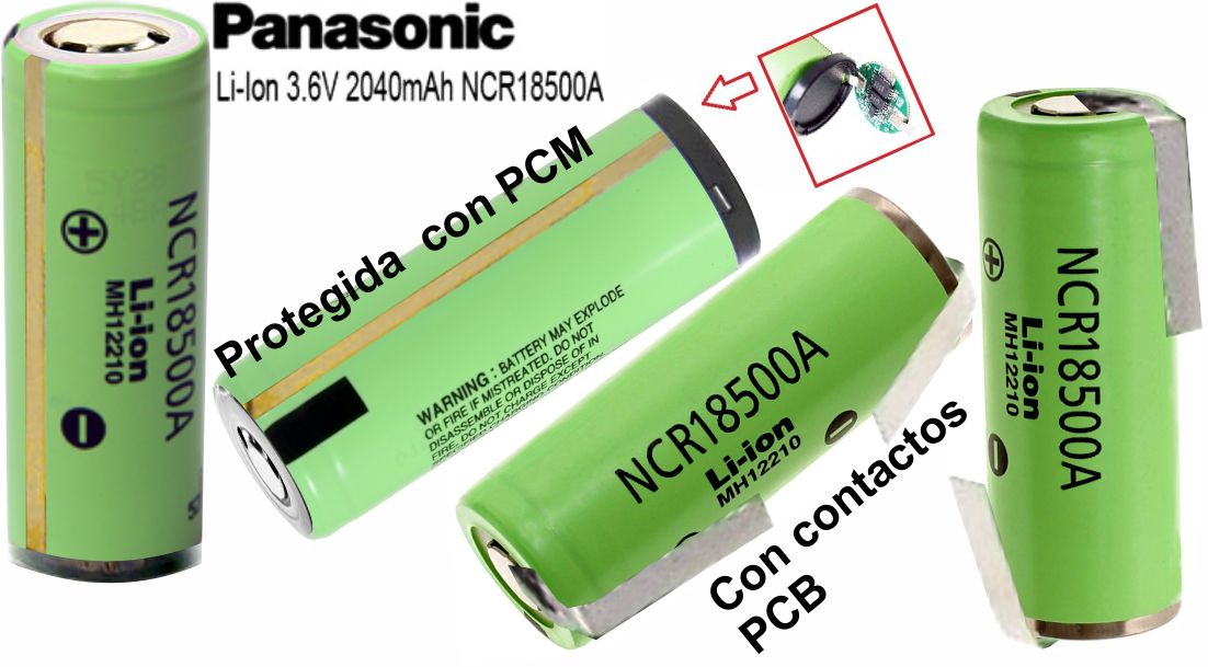 Panasonic NCR18500A-PCB y Prot