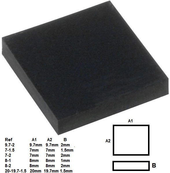 Pies cuadrados planos