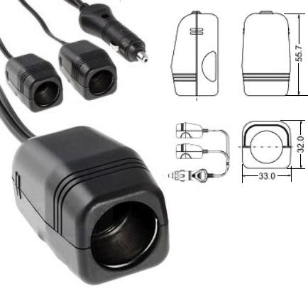 Adaptador mechero doble