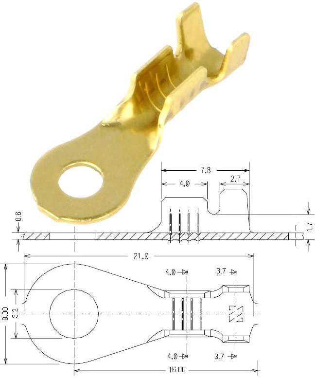 Terminal Anilla Laton M3