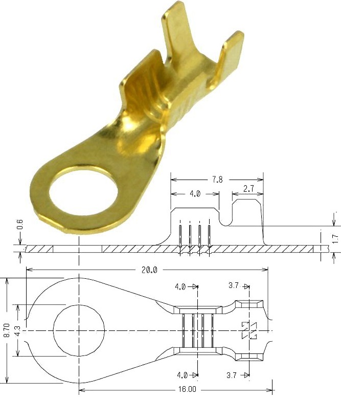 Terminal Anilla Laton M4