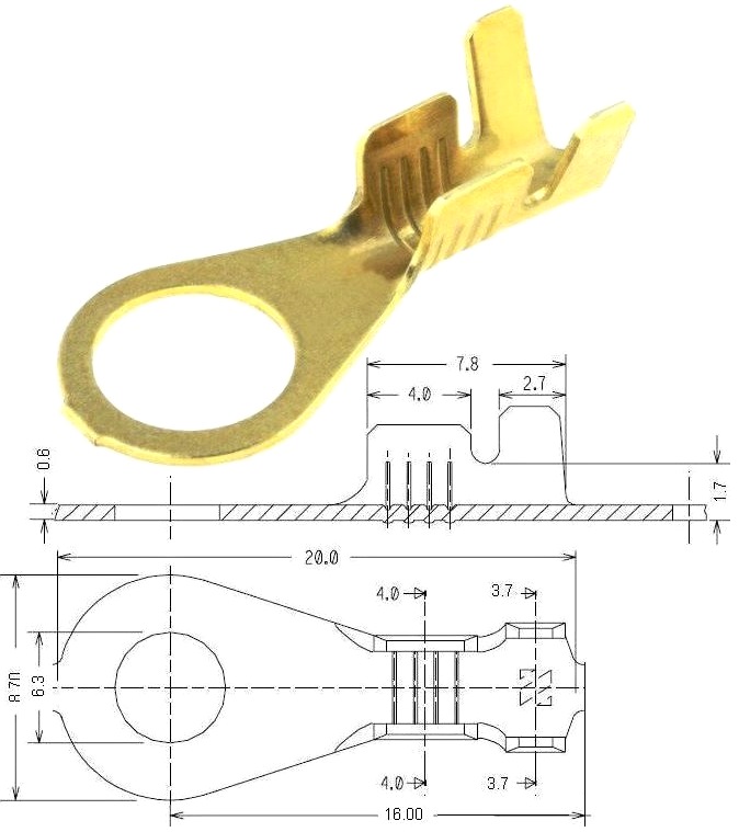 Terminal Anilla Laton M6