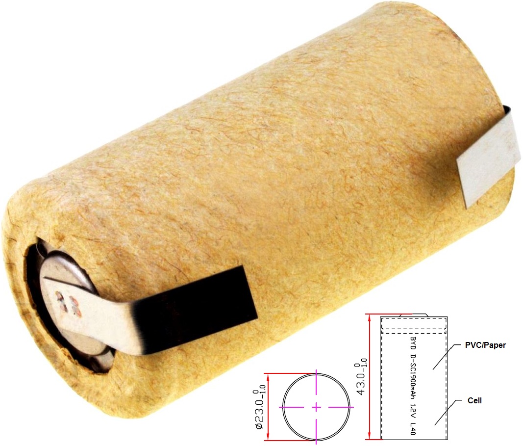 Bateria NI-CD SubC 1,2V.1900mA