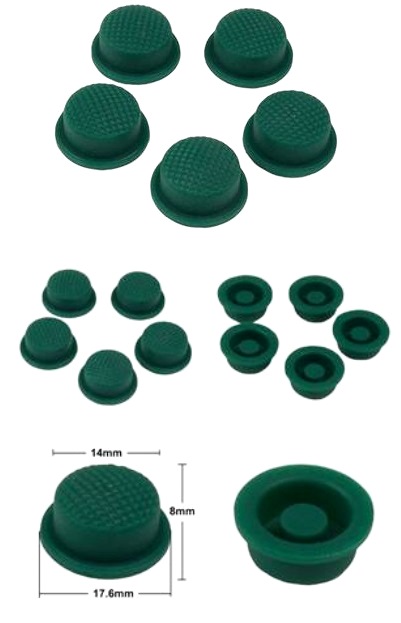 Boton de Goma verde 14mm